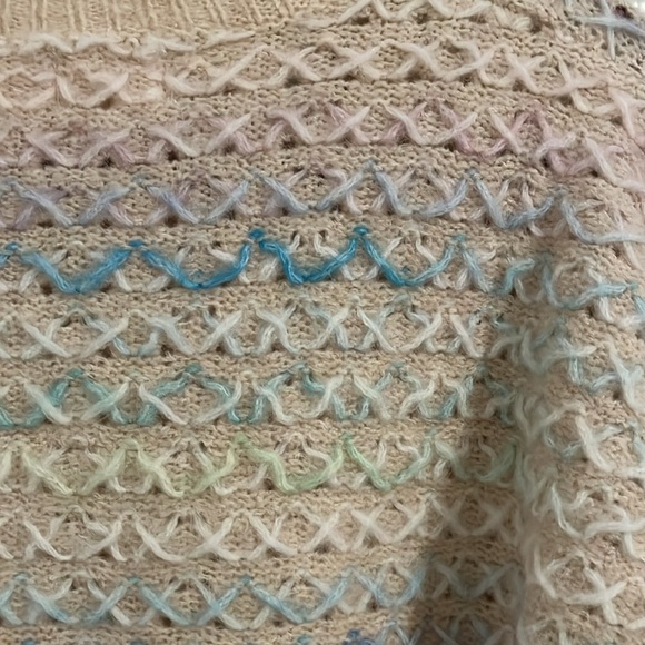 Cream and Rainbow Pastel Sweater Size Small - Picture 5 of 5